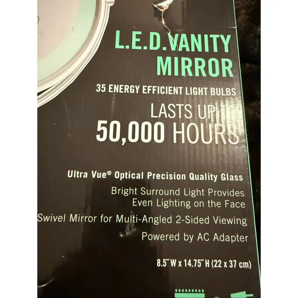 Danielle Round LED Lighted Magnification Mirror Double Sided 15X Silver Chrome